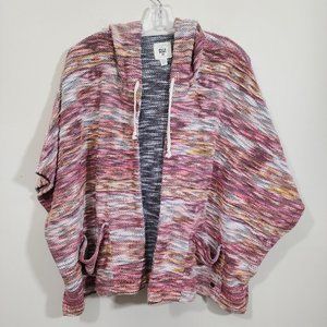 Billabong shadow views cardigan poncho sweater with hood‎ woman's size S/M